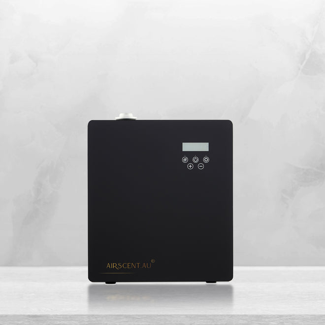 AirScent S1500L smart scent diffuser for home, freestanding or wall-mounted, black finish