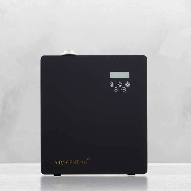 AirScent S1500L smart scent diffuser for home, freestanding or wall-mounted, black finish